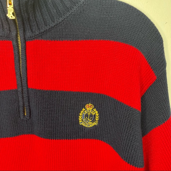 Vintage Lauren Ralph Lauren Logo Quarter Zip Sweater - Picture 4 of 16